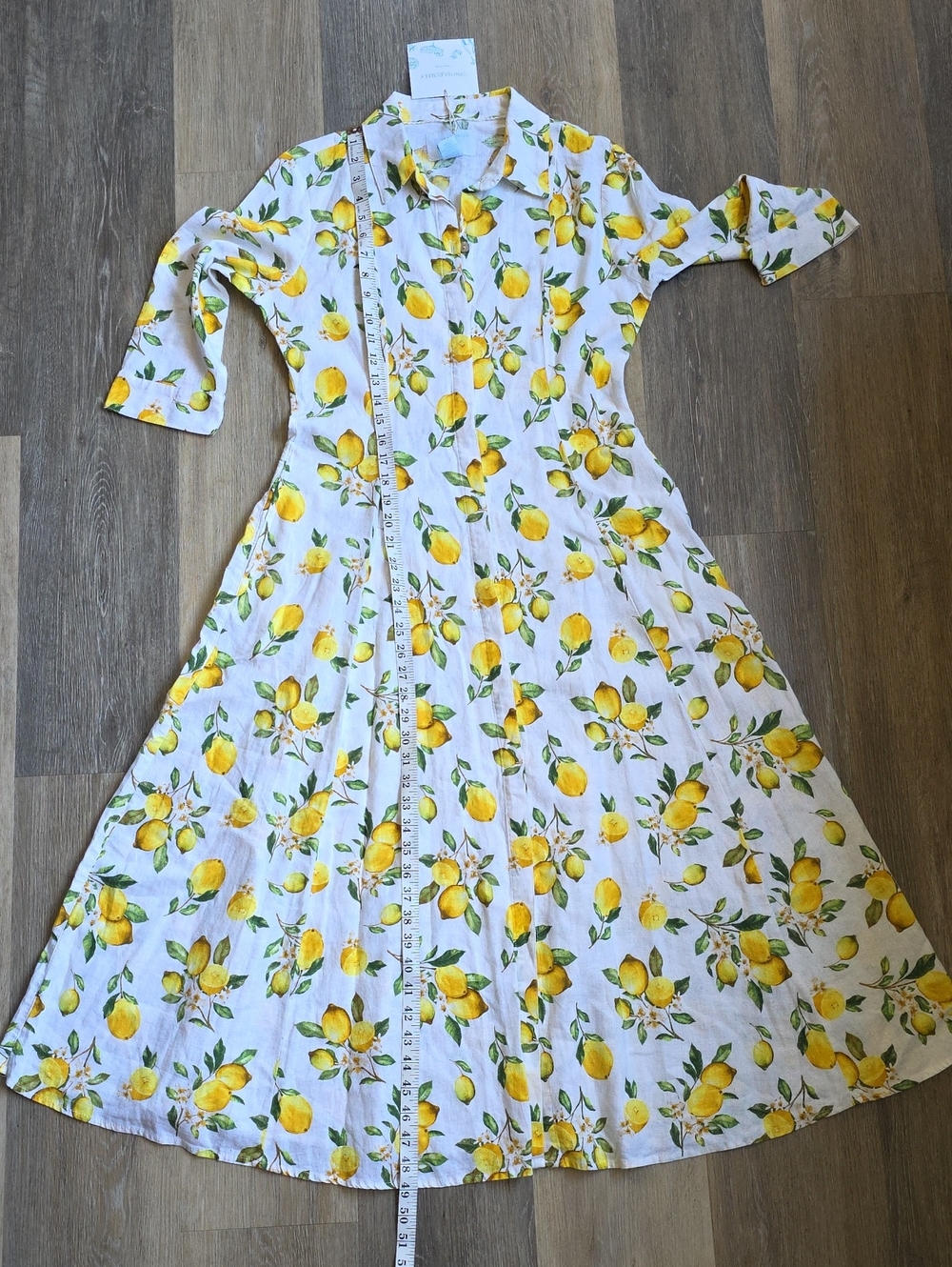 Cynthia Rowley White Midi Shirt Dress with Yellow Lemon Print - Picture 7 of 16